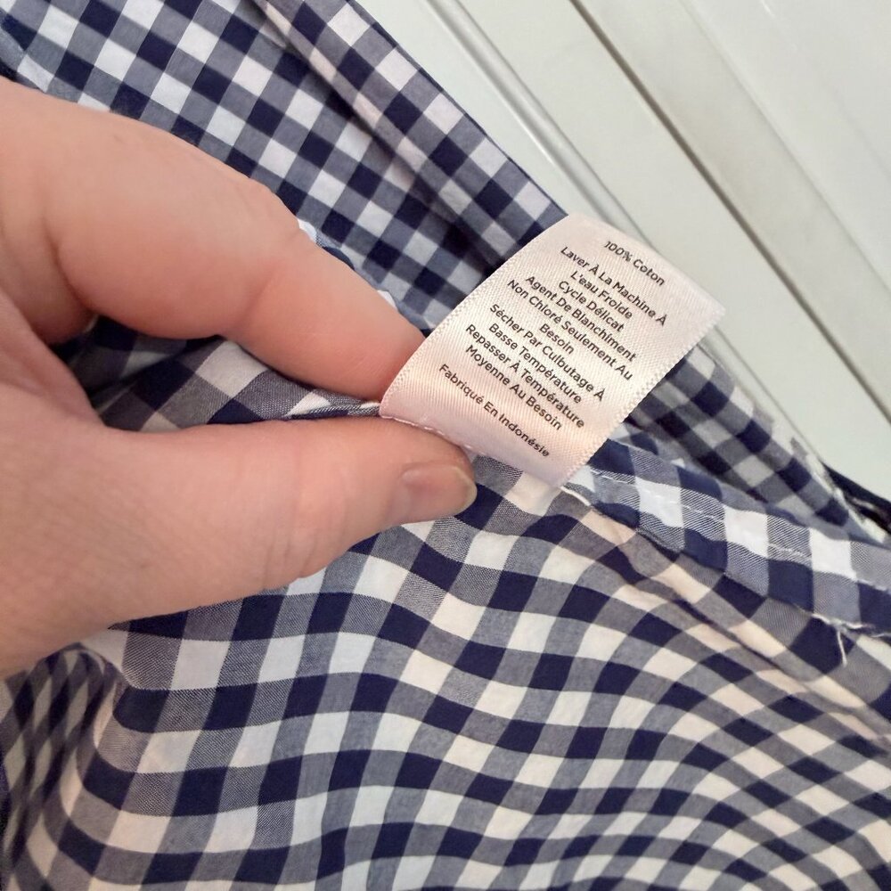 Talbots Black Gingham Button Down Top Size 0X - image 9